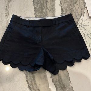J Crew Black Scalloped Shorts size 0